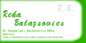 reka balazsovics business card
