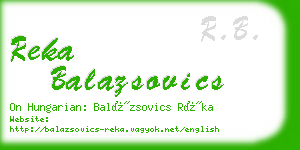 reka balazsovics business card